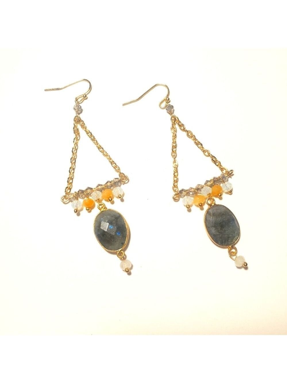 Semiprecious Labradorite Dangle Earrings NEW